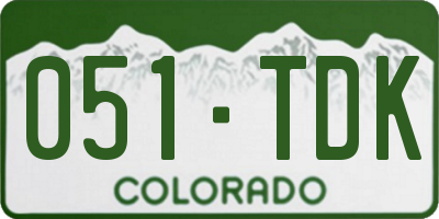 CO license plate 051TDK