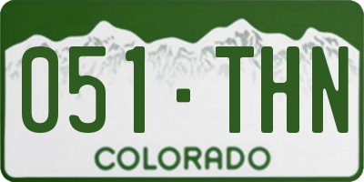 CO license plate 051THN