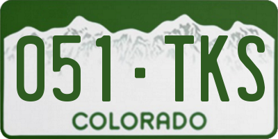 CO license plate 051TKS