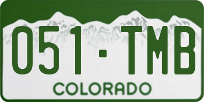 CO license plate 051TMB