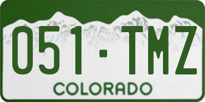 CO license plate 051TMZ