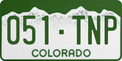CO license plate 051TNP