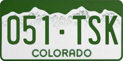 CO license plate 051TSK