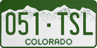 CO license plate 051TSL