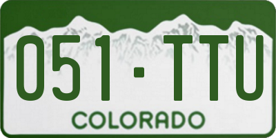 CO license plate 051TTU