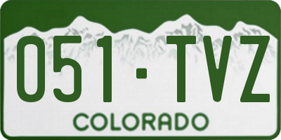 CO license plate 051TVZ