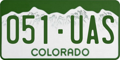CO license plate 051UAS