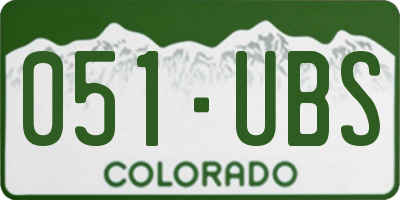 CO license plate 051UBS