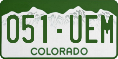 CO license plate 051UEM