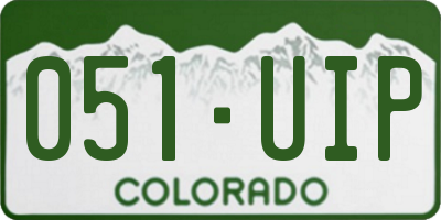 CO license plate 051UIP