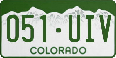 CO license plate 051UIV