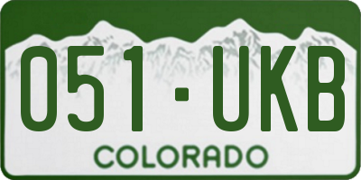 CO license plate 051UKB