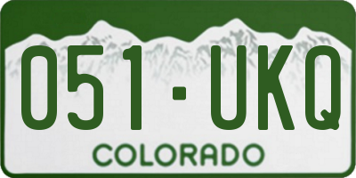CO license plate 051UKQ