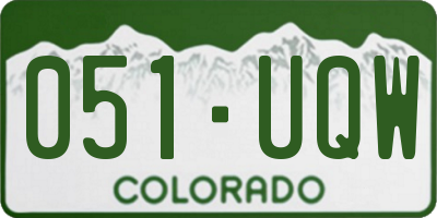CO license plate 051UQW