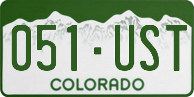 CO license plate 051UST