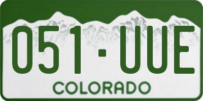 CO license plate 051UUE