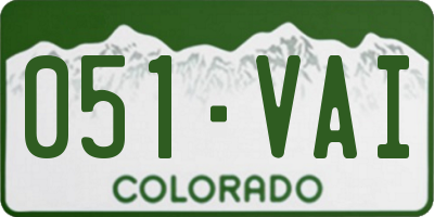 CO license plate 051VAI
