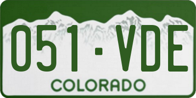 CO license plate 051VDE