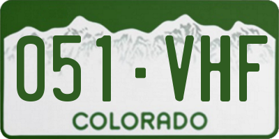 CO license plate 051VHF