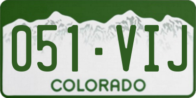 CO license plate 051VIJ