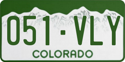CO license plate 051VLY
