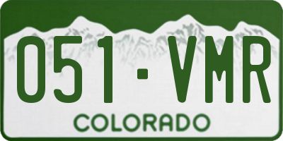 CO license plate 051VMR