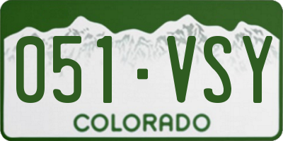 CO license plate 051VSY
