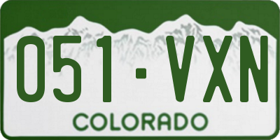 CO license plate 051VXN