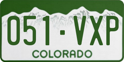 CO license plate 051VXP