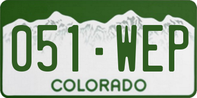 CO license plate 051WEP