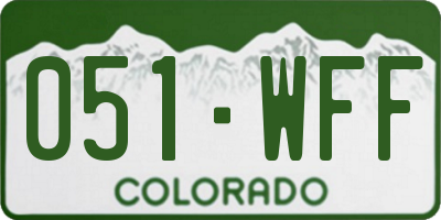 CO license plate 051WFF