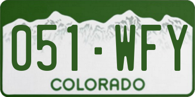 CO license plate 051WFY