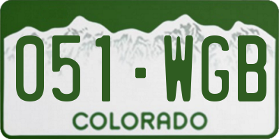 CO license plate 051WGB