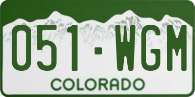 CO license plate 051WGM