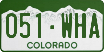 CO license plate 051WHA
