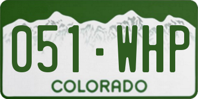 CO license plate 051WHP
