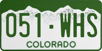 CO license plate 051WHS