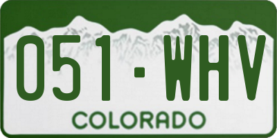 CO license plate 051WHV