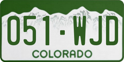 CO license plate 051WJD