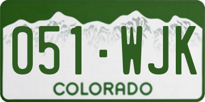 CO license plate 051WJK