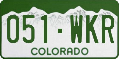 CO license plate 051WKR