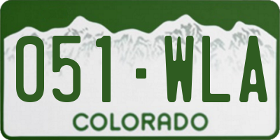 CO license plate 051WLA