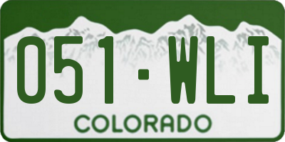 CO license plate 051WLI