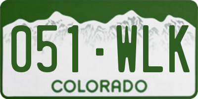 CO license plate 051WLK