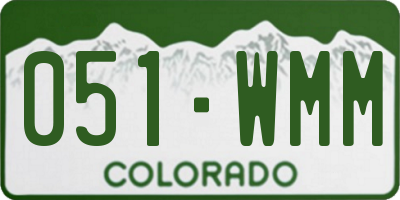 CO license plate 051WMM