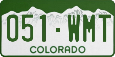 CO license plate 051WMT