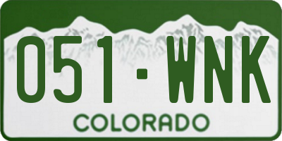 CO license plate 051WNK