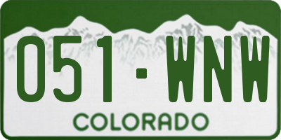 CO license plate 051WNW