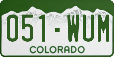CO license plate 051WUM
