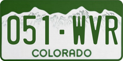 CO license plate 051WVR